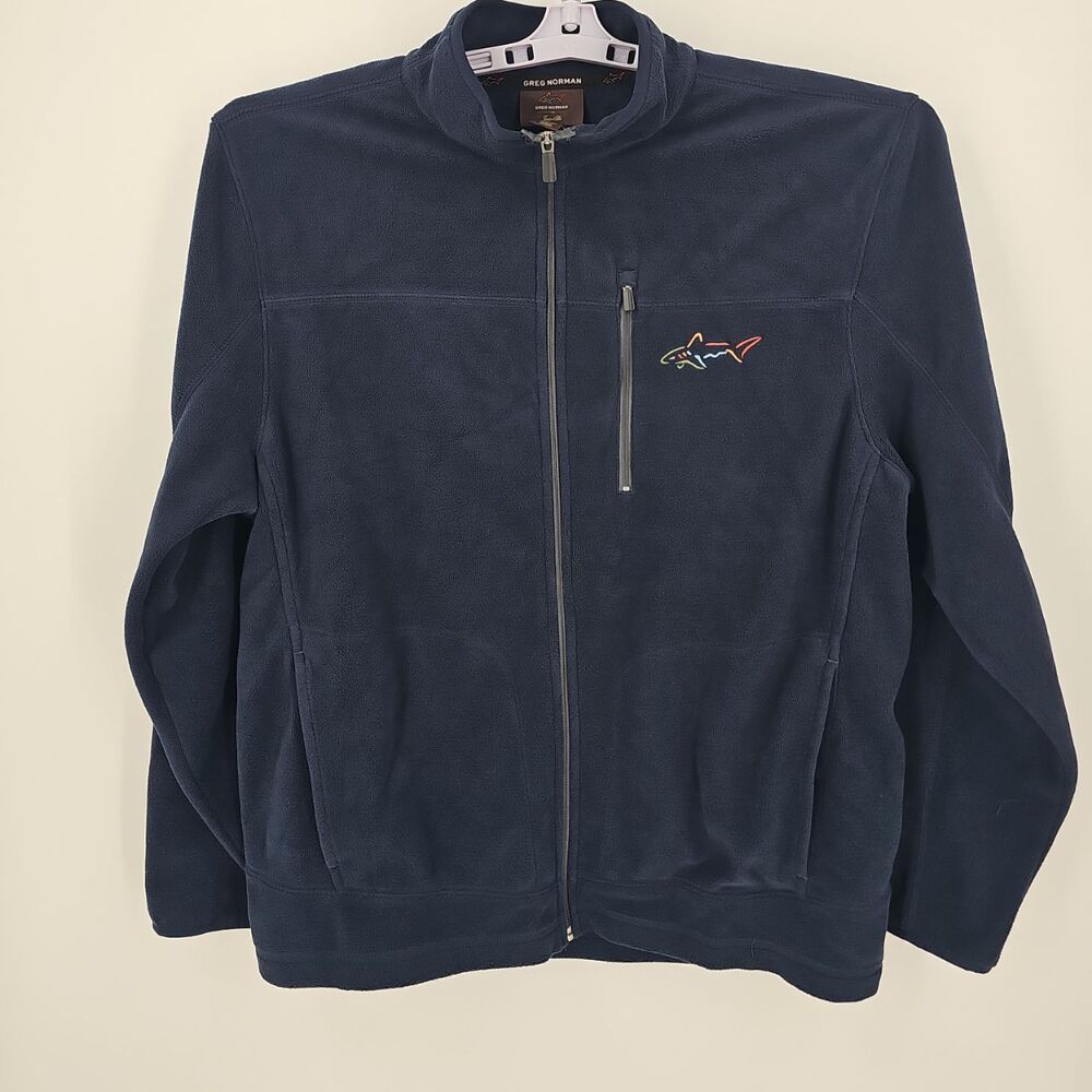 Greg Norman Men's Gray Medium Fleece Full Zip‎ Jacket Size M